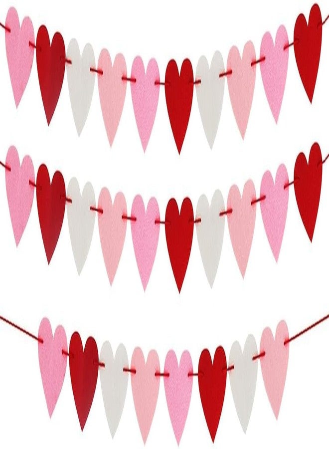 Incrizma Valentines Day Felt Banner, Valentines Day Décor for Home, Banner Garland with Felt Heart Garland Banner Decor for Mantle Fireplace Wall (30 Hearts Mix) - Image 1